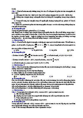 Đề thi thử THPT Quốc gia môn Sinh học - Đề số 06 (Có đáp án)